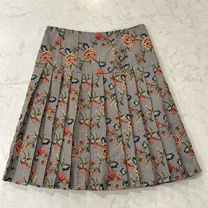Brooks Brothers Floral Pleated Skirt - Red and Green